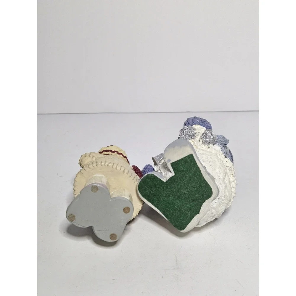 Snowman Hallmark Ragdoll Mittens & Encore Snow Buddies Resin Figurine Vtg Set